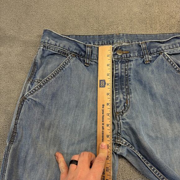 Old Navy Carpenter Jeans Mens 33x32 Blue Denim Baggy Wide Leg Painters Y2K Retro - Picture 3 of 8